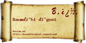 Baumöhl Ágost névjegykártya